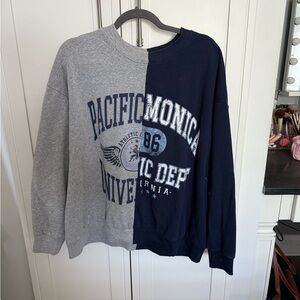 Gray and Navy Split Sweatshirt